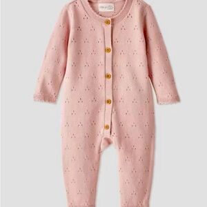 Little Planet by Carter's Organic Baby Girls Pointelle Sweater Knit Romper Pink